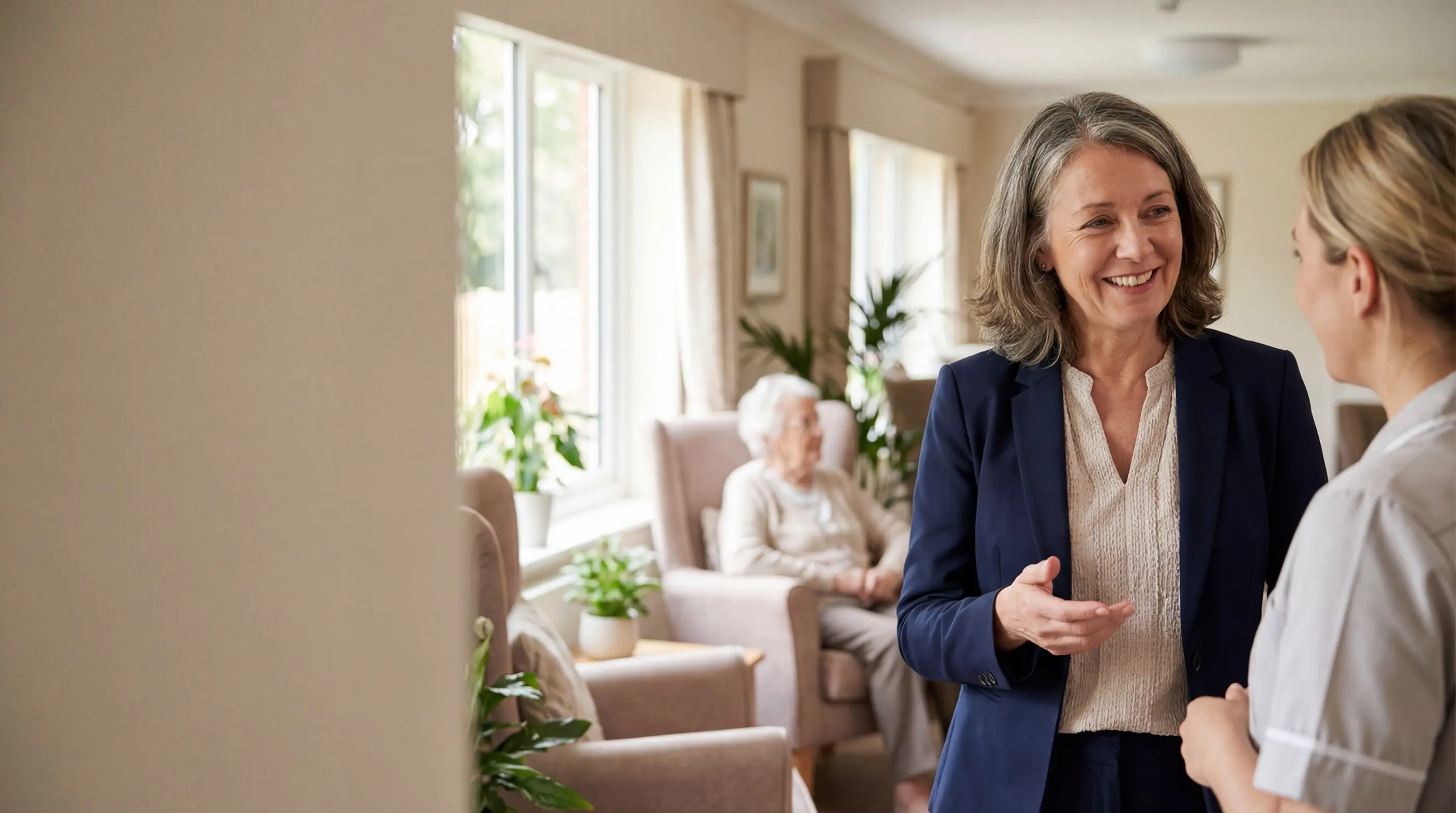 Care business owner discussing a sale with a specialist business broker